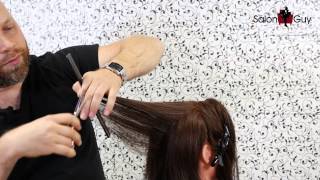 Haircut Tutorial  How to Cut Layers  TheSalonGuy [upl. by Initof761]