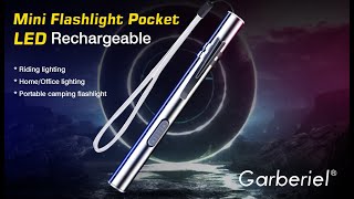 Garberiel EDC USB Rechargeable Mini Flashlight Pocket [upl. by Adnamahs397]