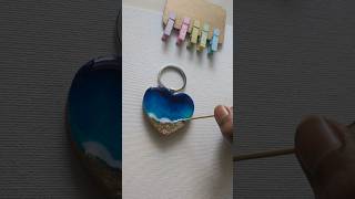 DIY RESIN KEYCHAIN 🌊 art artwork arte resin resinart resinartwork resingifts shorts diy 3d [upl. by Corsetti]