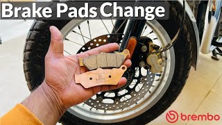 Royal Enfield Interceptor 650 Brake Disc Pad Change  Detailed Process [upl. by Lorilyn75]