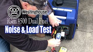 Westinghose iGen4500 Dual Fuel Noise amp Load Test  Decibel amp Voltage Test [upl. by Nyvar]