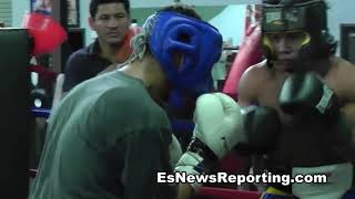 EPIC SPARRING Victor Pasillas Looks Like Edwin Valero Sparring EsNews [upl. by Kceb]