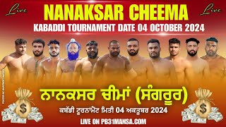 LIVE  NANAKSAR CHEEMA  SANGRUR  KABADDI CUP 041024 [upl. by Jennee]