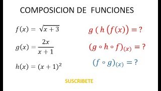 ✅ COMPOSICIÓN DE 3 FUNCIONES ejercicios resueltos [upl. by Nealon]