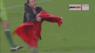 Albanian Fan on the Pitch Must Watch Albania Italia [upl. by Atilem]