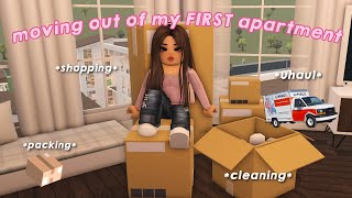 📦 moving out of my old apartment  packing uhual cleaning  moving ep2  voiced bloxburg roleplay [upl. by Selmore]