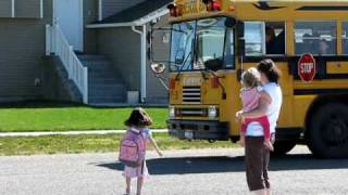 Shelby getting on the school bus  26aug2009 [upl. by Einej733]