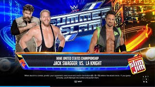 WWE 2K24 JACK SWAGGER VS LA KNIGHT FOR THE WWE UNITED STATES CHAMPIONSHIP BELT [upl. by Dickens385]