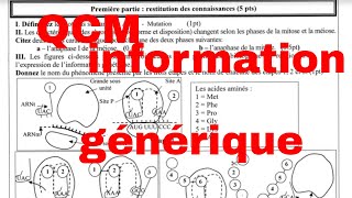 QCM de l information génétique [upl. by Yul]