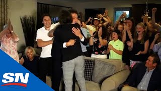 Hughes Family Goes Wild After New Jersey Devils Select Luke Hughes 4th Overall In 2021 NHL Draft [upl. by Refynnej]