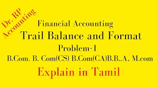 Trial Balance Problem and Formate Explaination [upl. by Nioe]