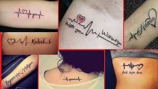 Meaningful Heartbeat Tattoo Designs with Names  couple Love tattoos  Name tattoos  Fashion Wing [upl. by Loresz]