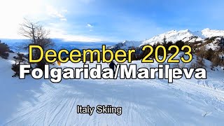 Italy Skiing Val di Sol Folgarida Marilleva 12 december 2023 [upl. by Tram393]