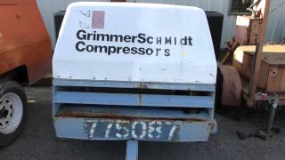 Grimmer Schmidt Towable Diesel Air Compressor  Tag 47474 [upl. by Etra]