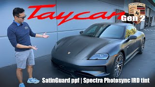 New Porsche Taycan Gen 2 SatinGuard PPF  amp Spectra Photosync IRD Tint [upl. by Anayit499]