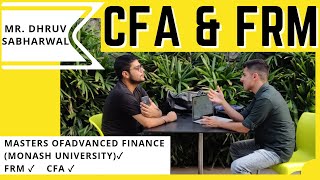 Free 60 Day Study Plan for CFA  Interview with Dhruv FRM vs CFA Tips for finance jobs [upl. by Molahs499]