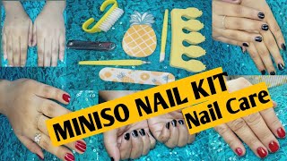 Nail CareMiniso Nail Care KitHow To Clean NailHow To Protect Nails [upl. by Stalder]