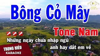 Karaoke Bông Cỏ May Tone Nam Nhạc Sống  Trọng Hiếu [upl. by Alda]