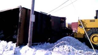 BNSF Mendota IL Derailment aftermath February 11 [upl. by Adnorehs]