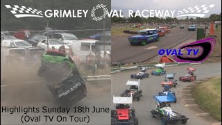 Grimley Raceway 18th June Highlights Oval TV On Tour [upl. by Ahens]