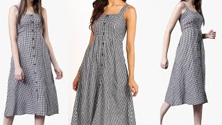 Beautiful Midi Dress cutting and stitchingOne Piece Dress cutting and stitching tutorial [upl. by Blodgett213]