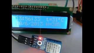 date and hour temperature and humidity with RTC DS1307 DHT11 LCD on i2c with Arduino [upl. by Ehttam712]