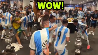 WOW Crazy Messi and Argentina dressing room celebration [upl. by Wiltshire]