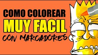 Como colorear MUY FACIL con marcadores [upl. by Swanhildas]