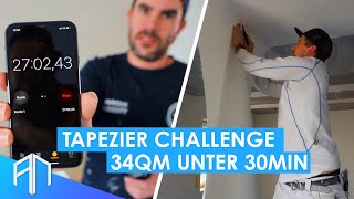 Decke tapezieren mit Malervlies CHALLENGE  Wer ist schneller  StoTapPro 100p [upl. by Edac368]