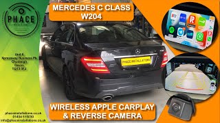 MERCEDES C CLASS W204 ADDING WIRELESS APPLE CARPLAY amp REVERSING CAMERA INSTALLATION [upl. by Noled]