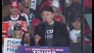 Elon Musk makes first appearance at Trump rally in Pennsylvania [upl. by Marla]