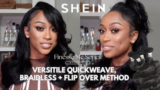 BRAIDLESS Flip Over Method Quickweave 🔥 Very Versatile ft SHEIN Bundles [upl. by Barbabas]