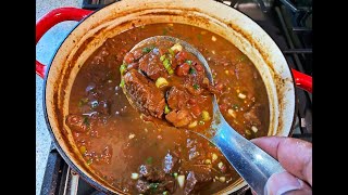 Coconut Stewed Beef With Red Beans  CaribbeanPotcom [upl. by Akiaki]