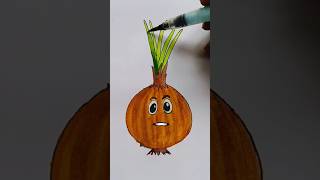 How to draw a onion for beginner   talking onion drawing onion shorts [upl. by Ykcir]