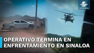 Helicóptero artillado se enfrenta a balazos contra camioneta en Sinaloa [upl. by Assenev]