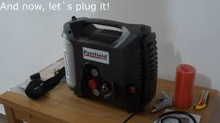 Unboxing Pattfield PE 833K  Portable Air Compressor [upl. by Donelle]