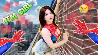 How I Rescue SPIDERGIRL from Crazy ATM GIRL in LOVE 🆘 Romantic Love Story Spiderman POV [upl. by Niletac504]