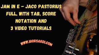 Jaco Pastorius  Jam in E Full with notation and tab [upl. by Petit]