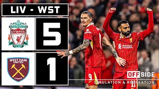 Liverpool 51 West ham  Goals Festival  EFL Cup 2425  SimulationRecreation eFootball [upl. by Aicenek]