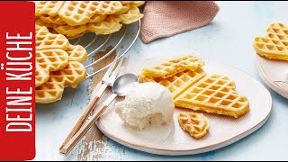 Waffeln – Rezept mit sieben Zutaten 😋  REWE Deine Küche [upl. by Nerraj]