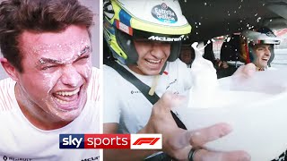 Carlos Sainz amp Lando Norris take on hilarious McLaren Milk Challenge 🥛🤣 [upl. by Matthews]