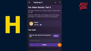 Fan Token Secrets  Part 2  Tapswap Code [upl. by Darej]