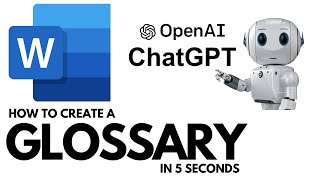 CREATE A GLOSSARY IN 5 SECONDS USING CHATGPT FOR YOUR MICROSOFT WORD DOCUMENT [upl. by Annelak]