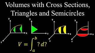 Volumes with Cross Sections Triangles and Semicircles Examples  Calculus [upl. by Akemad]