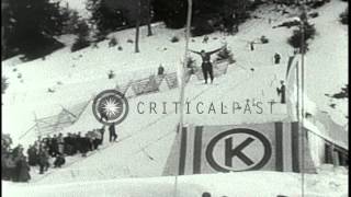 Sepp Bradl of Austria sets a new world record with a 400foot ski jump on the AusHD Stock Footage [upl. by Hewe]