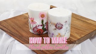 How to make Pillar Floral CANDLES 2 different ways flowercandles [upl. by Feola]