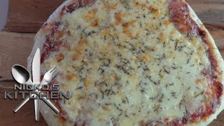 EASY CHEESE PIZZA  Nickos Kitchen [upl. by Garlanda615]