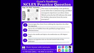 NCLEX Practice Questions Sep 21 2024 nursingexam nursingtest studentnurses nclex injection [upl. by Arun]