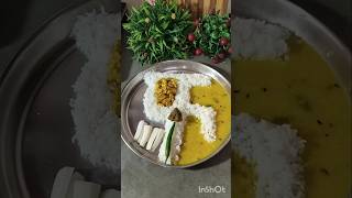 Today lunch thali 😋🙏😋 dalchawal  youtubeshort  support me guys 🙏 [upl. by Emmye868]