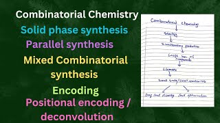 Combinatorial chemistry Solid phase synthesis Parallel synthesis Mixed combinatorial synthesis [upl. by Bartel]